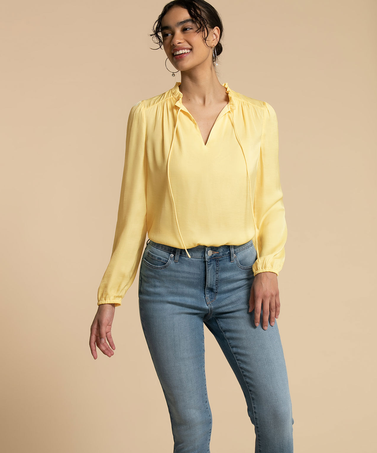 Yellow sale peasant blouse