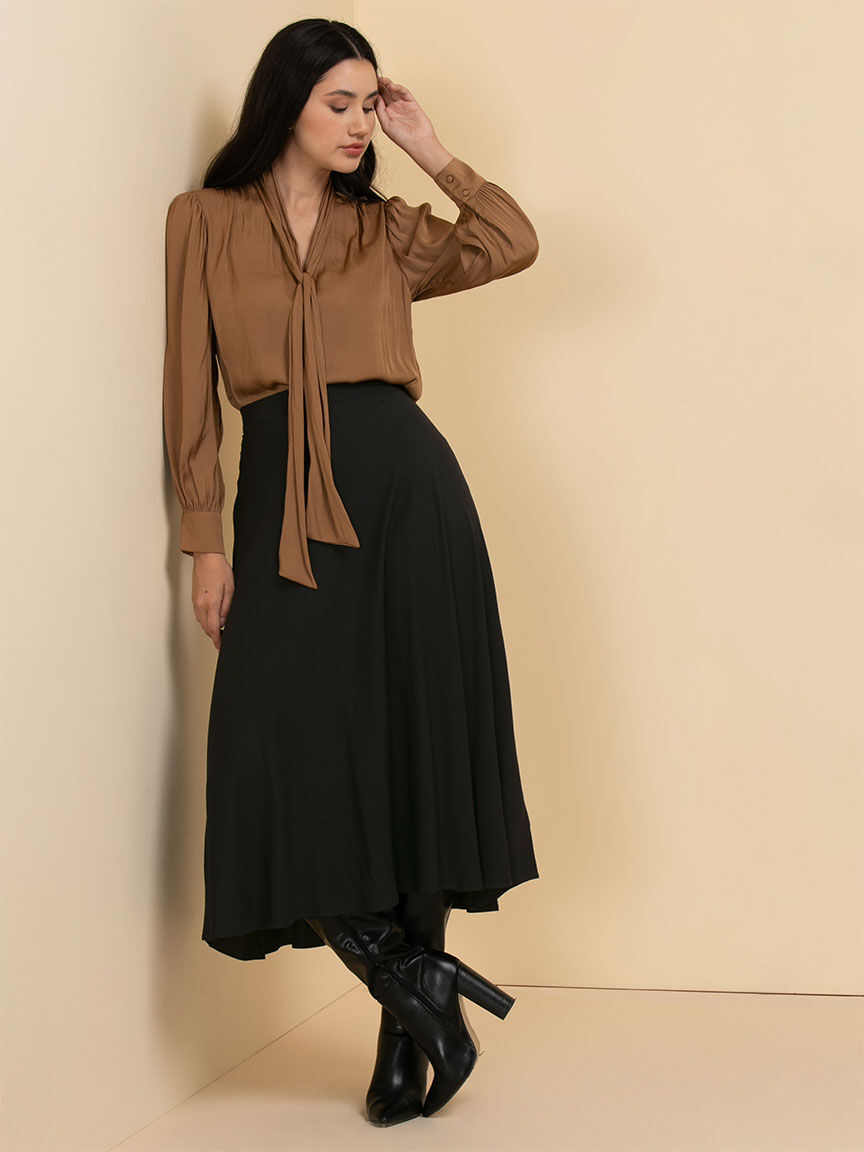 Black midi deals circle skirt