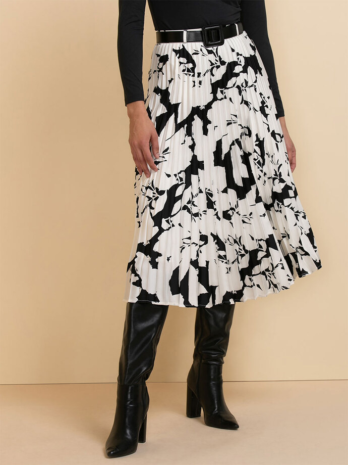 Pleated Midi Skirt with Belt Image 5