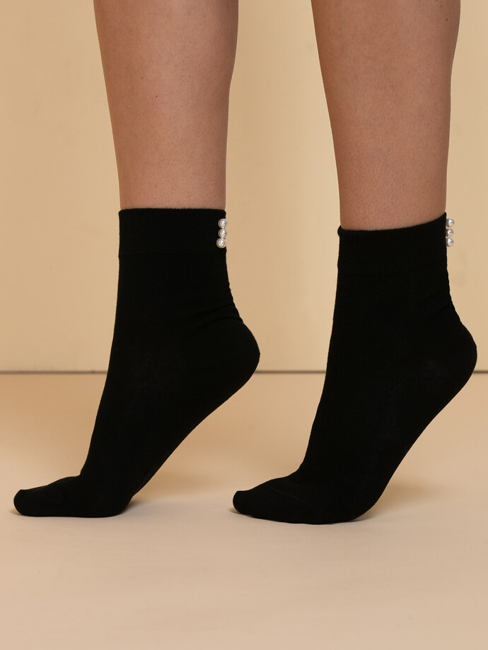 Ankle Socks with Pearls Image 1
