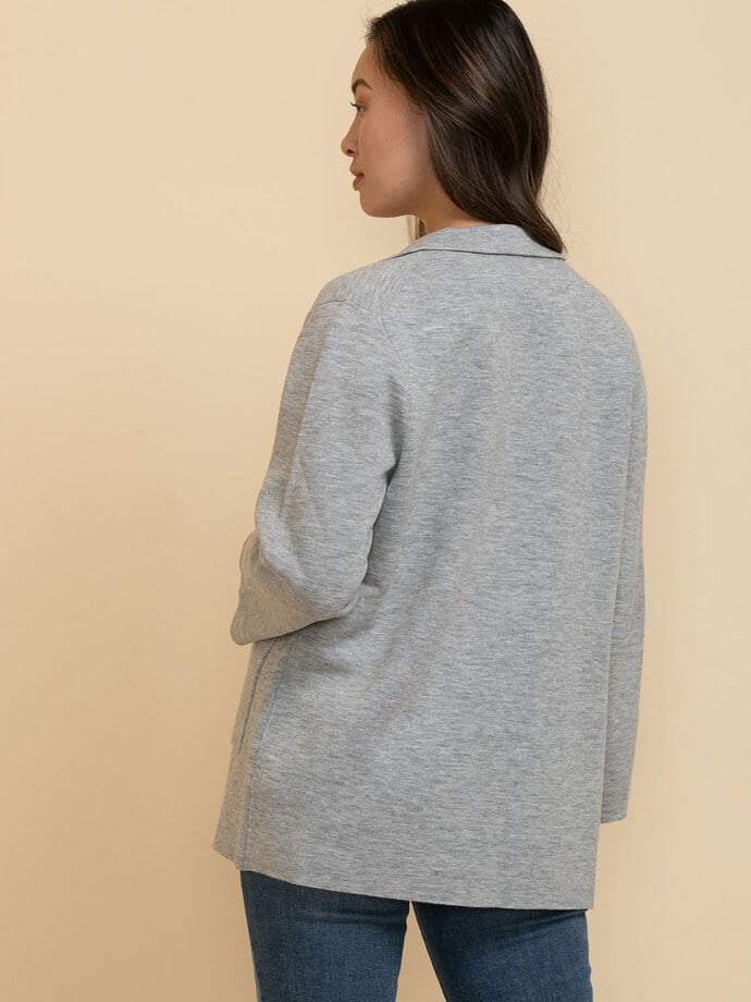 Notched Lapel Blazer Sweater Image 4