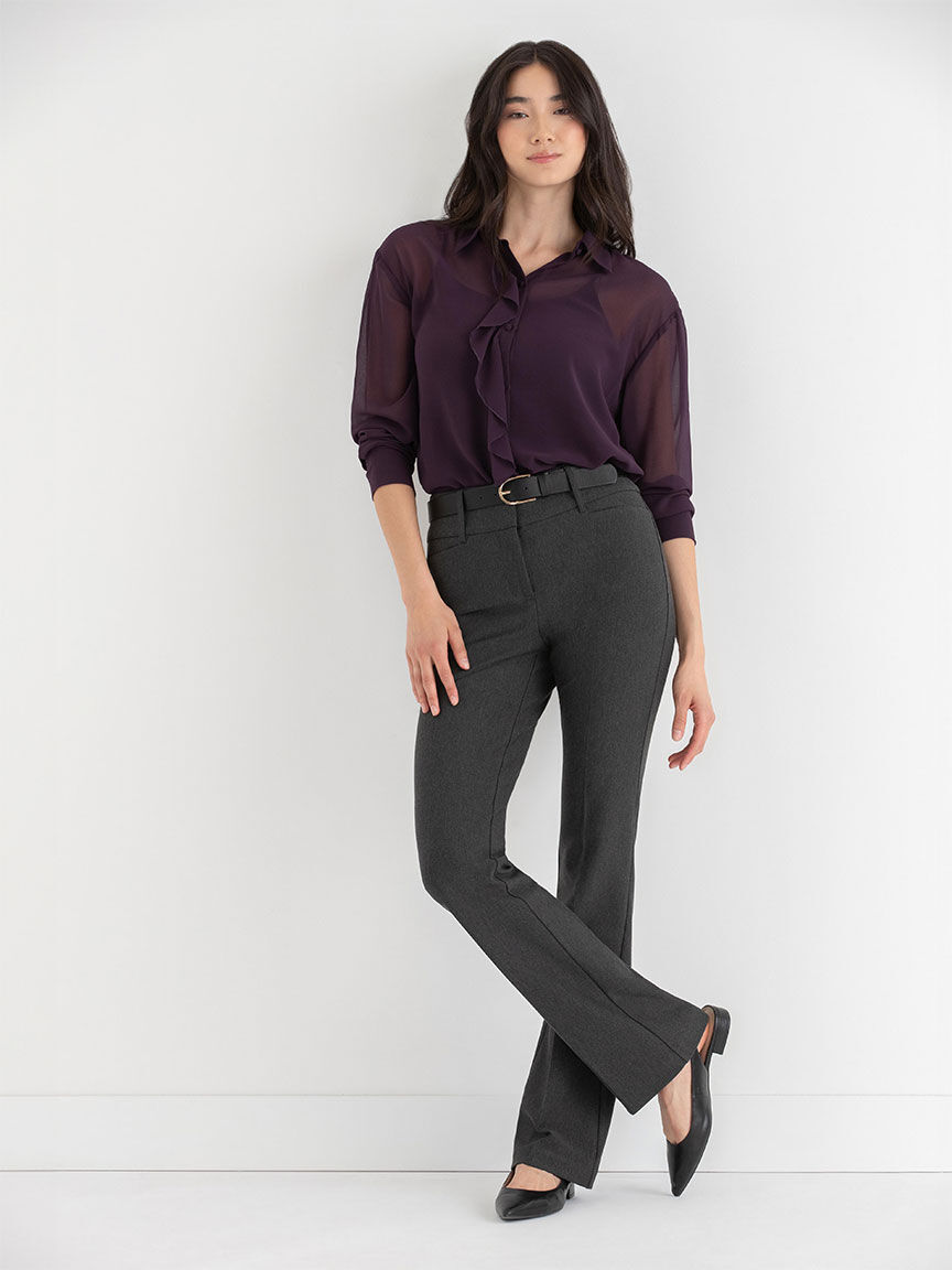 Ruffle Placket Sheer Blouse | Rickis
