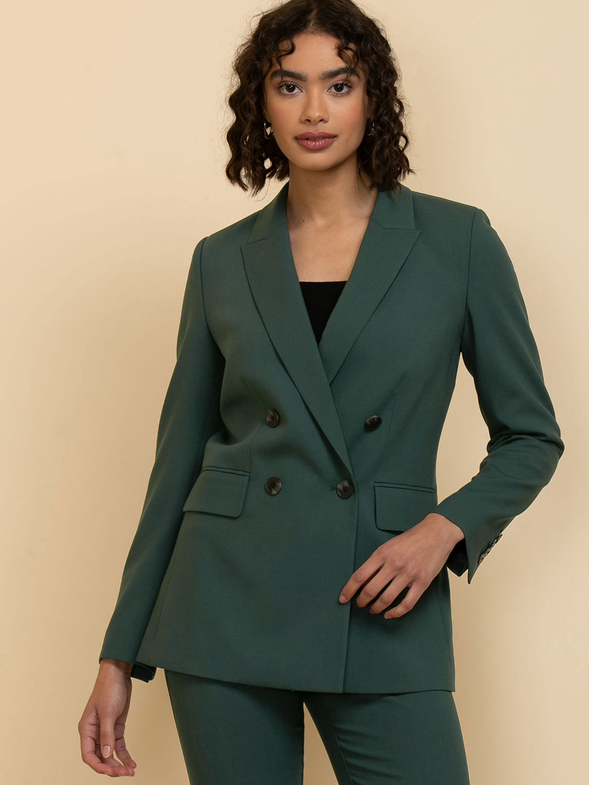 London Double Breasted Relaxed Blazer in Luxe Tailored Rickis