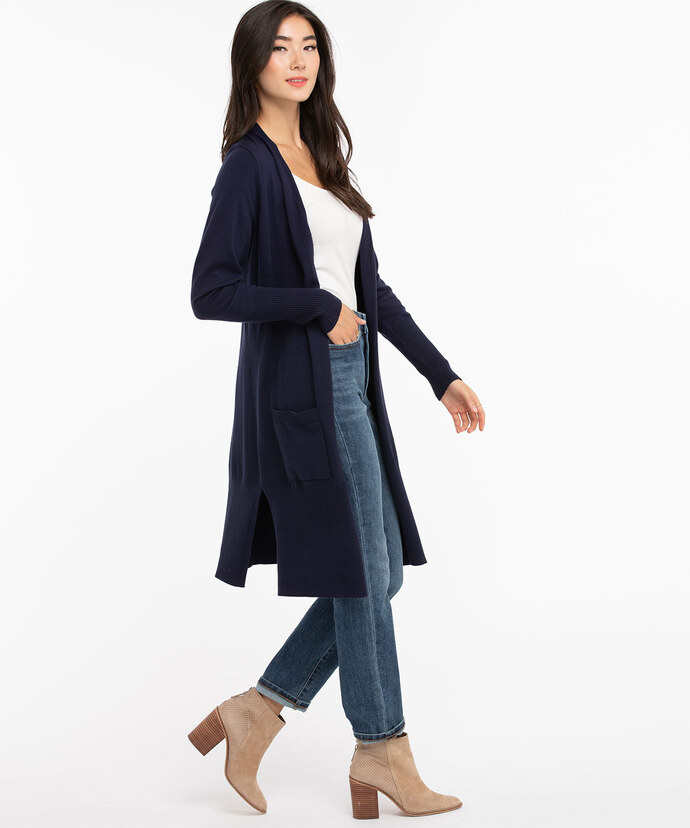 Eco-Friendly Ribbed Duster Cardigan Image 2