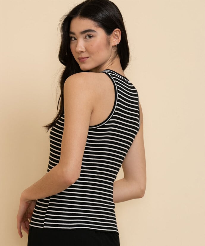 Sleeveless Rib Top with Cut-Out Image 4