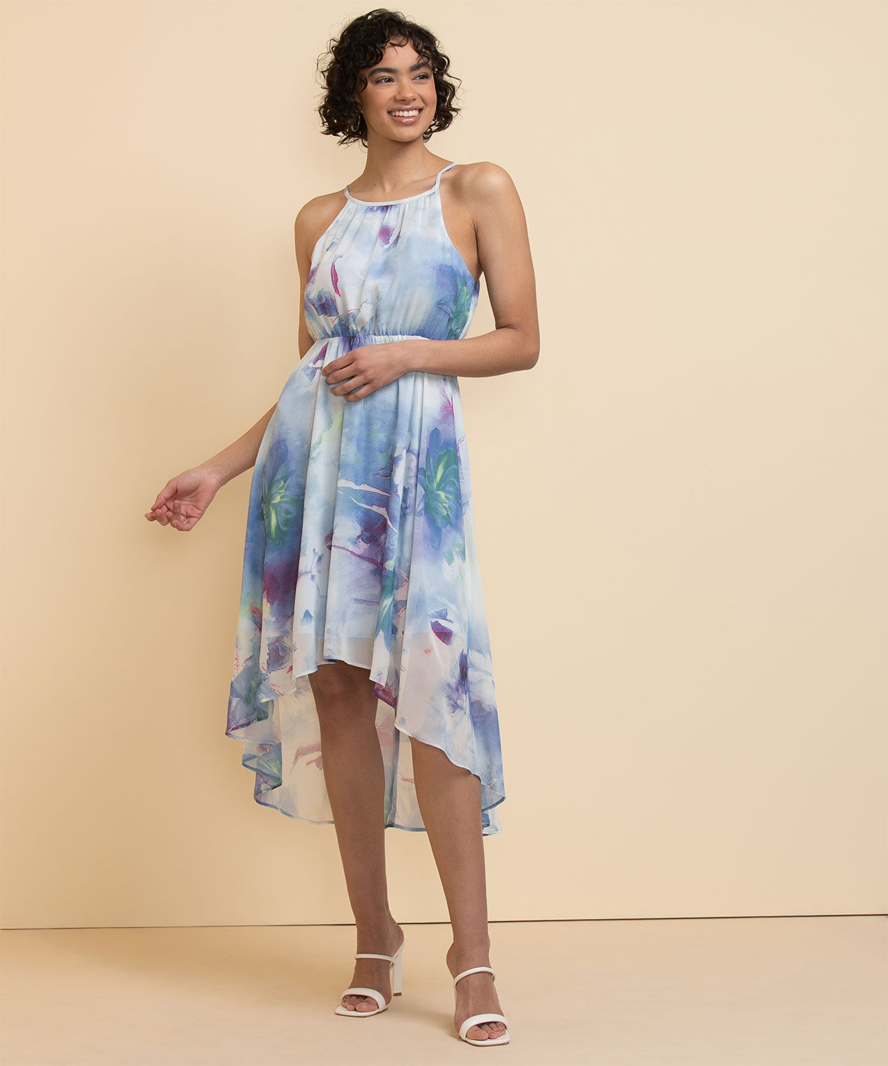 Flowy Hi Lo Halter Dress Rickis