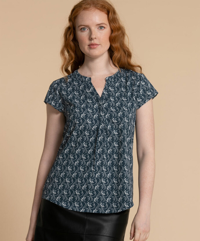Extend Sleeve Henley Blouse Image 3