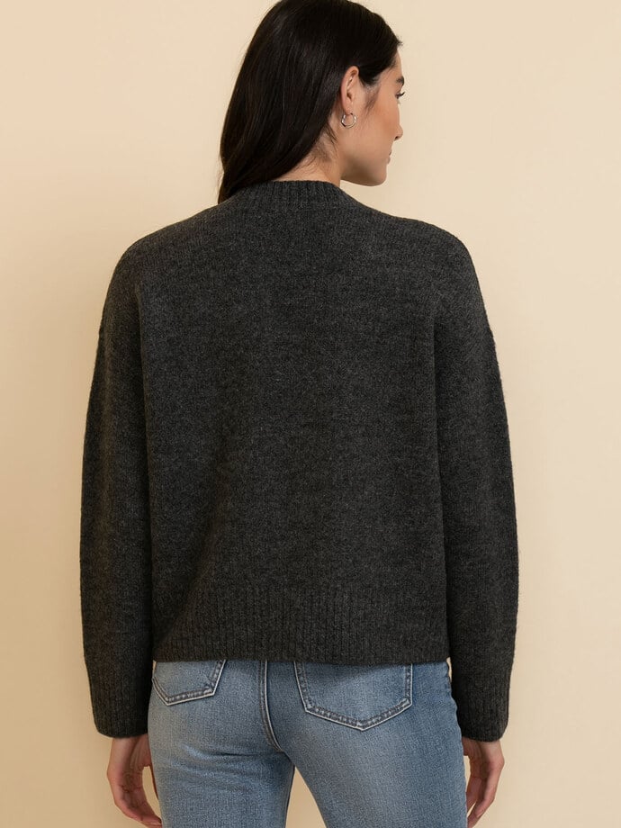 Relaxed Rib Trim V-Neck Sweater Image 5