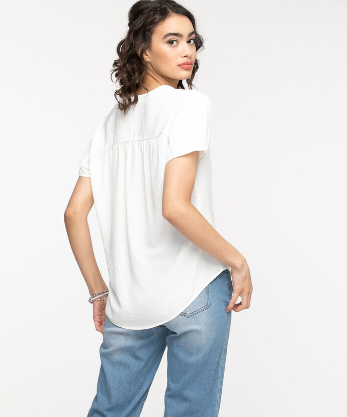 Extended Sleeve Henley Blouse Image 2