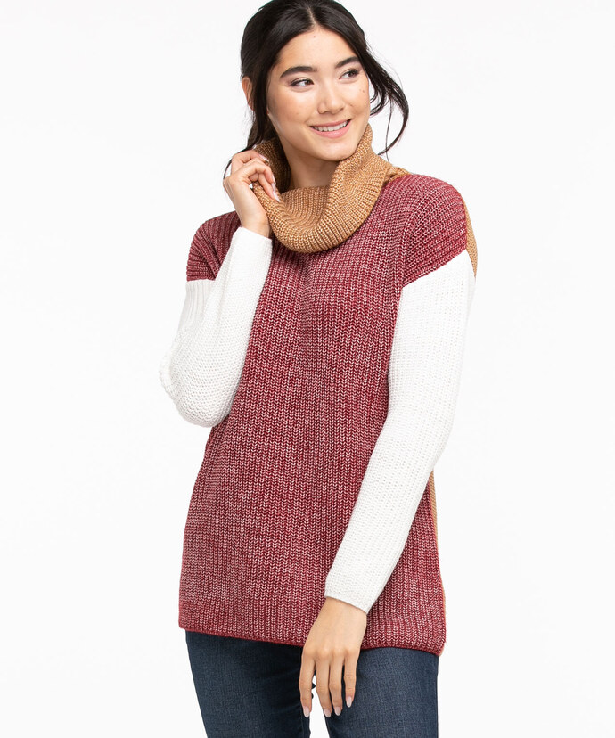 Colourblock Cowl Neck Sweater Image 1
