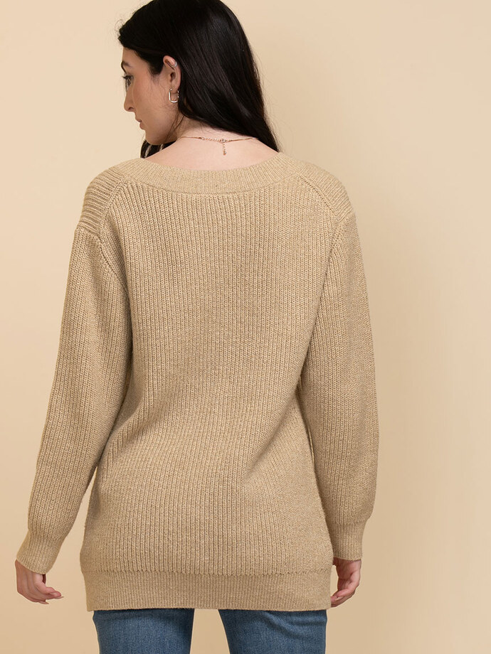 Long Sleeve V-Neck Sweater Image 5