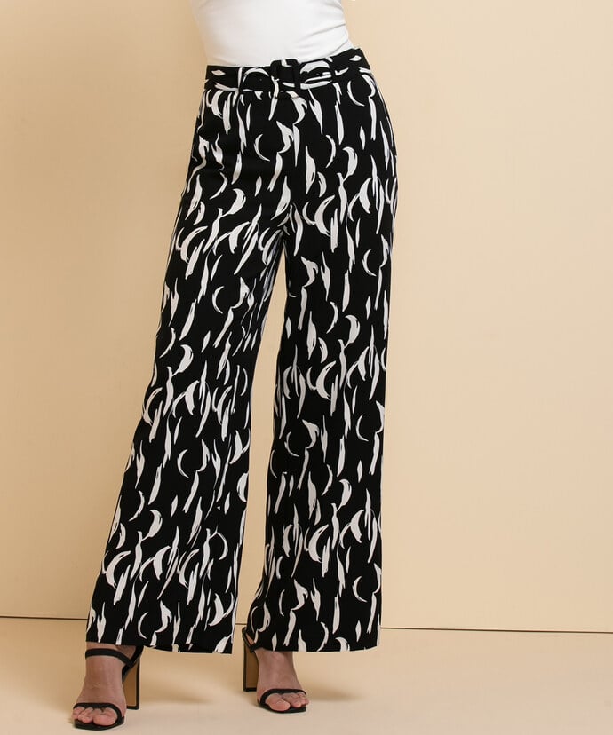 High-Waisted Wide-Leg Belted Pant Image 4