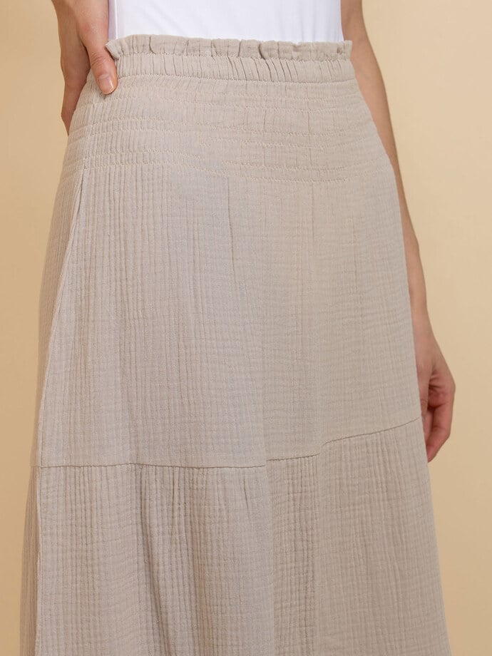 Tiered Crinkle Cotton Skirt Image 2