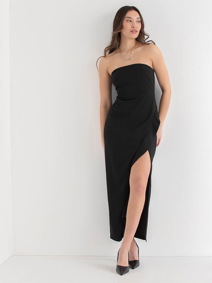 Iconic Strapless Ruffle Dress in Crepe Image 4