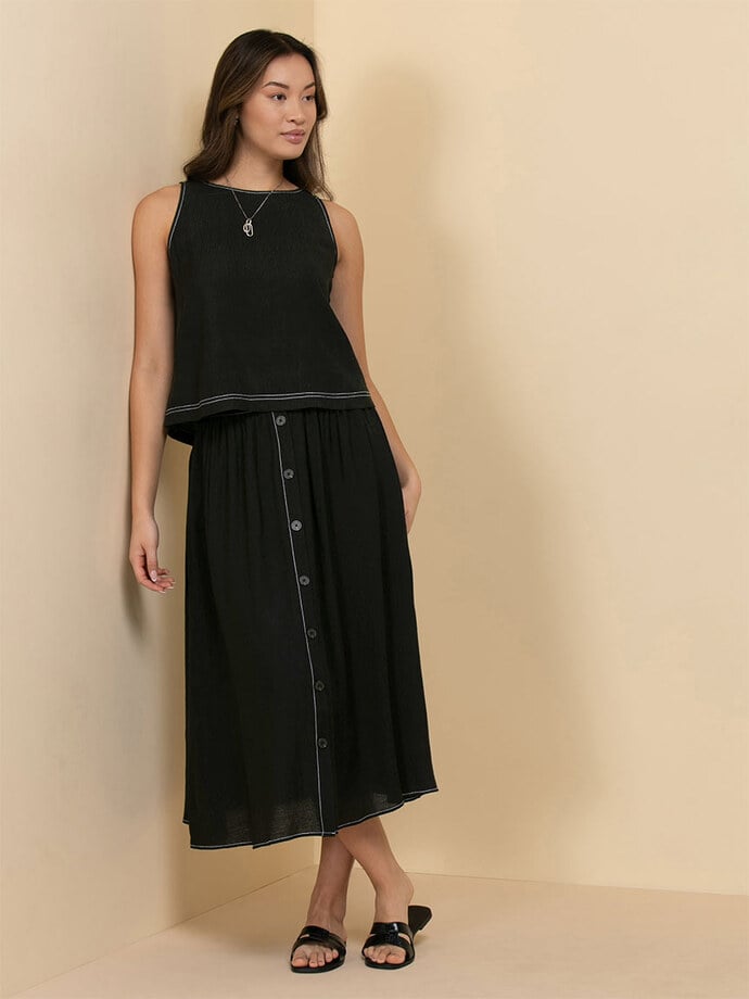 Button Front Midi Skirt Image 3
