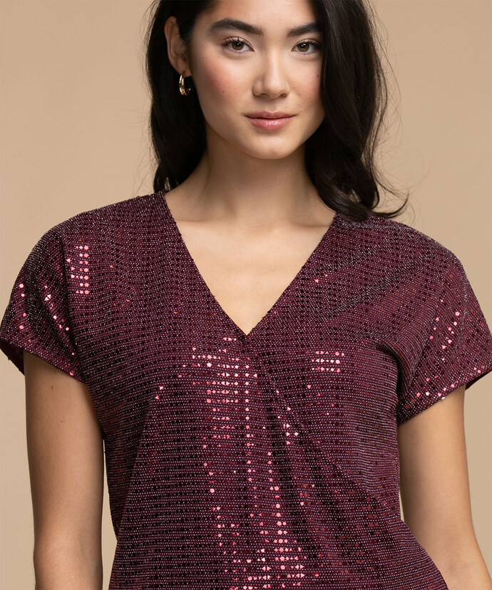 Sequined Wrap Top Image 4