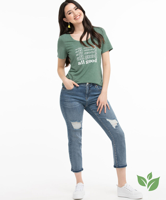 Eco-Friendly Scoop Neck Shirttail Tee Image 1