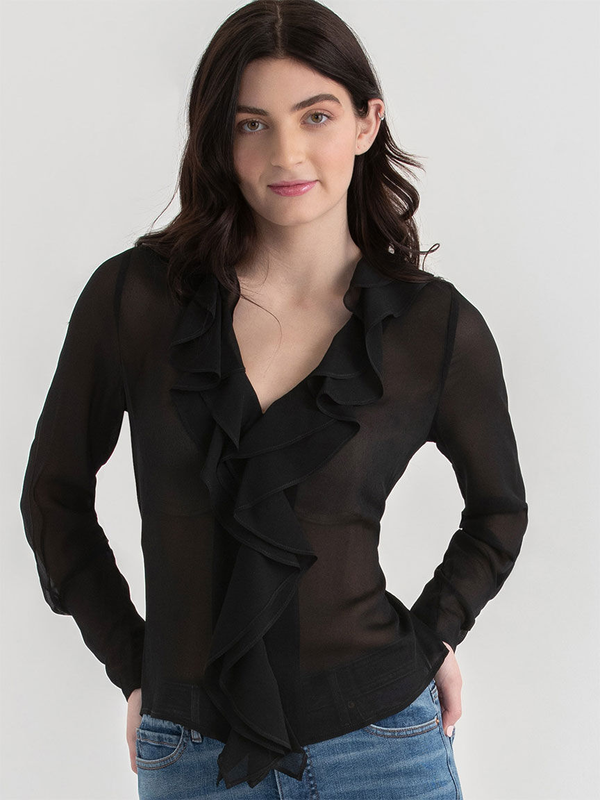 Long Sleeve Ruffle Blouse Rickis