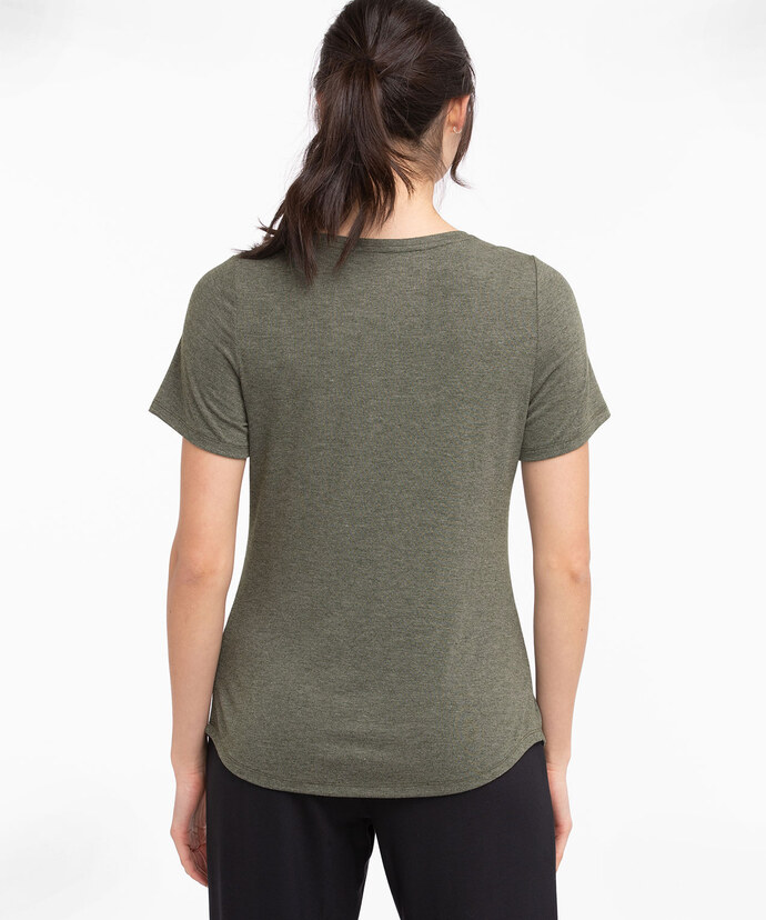 Scoop Neck Shirttail Graphic Tee Image 3