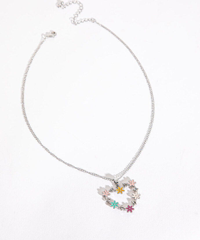 Flower Heart Necklace Image 1