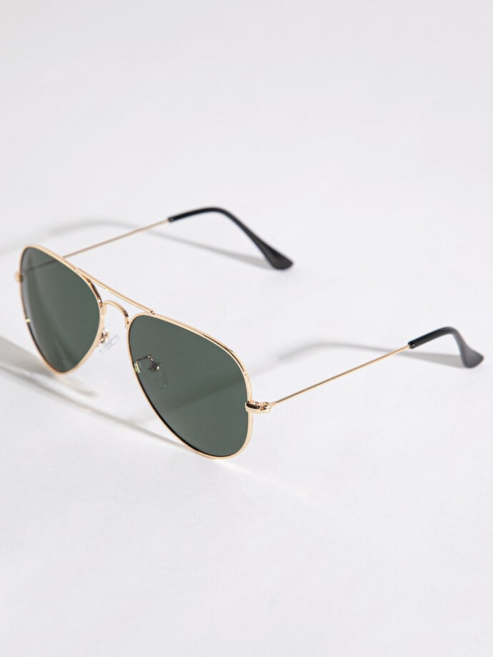Aviator Frame Sunglasses with Case Image 2