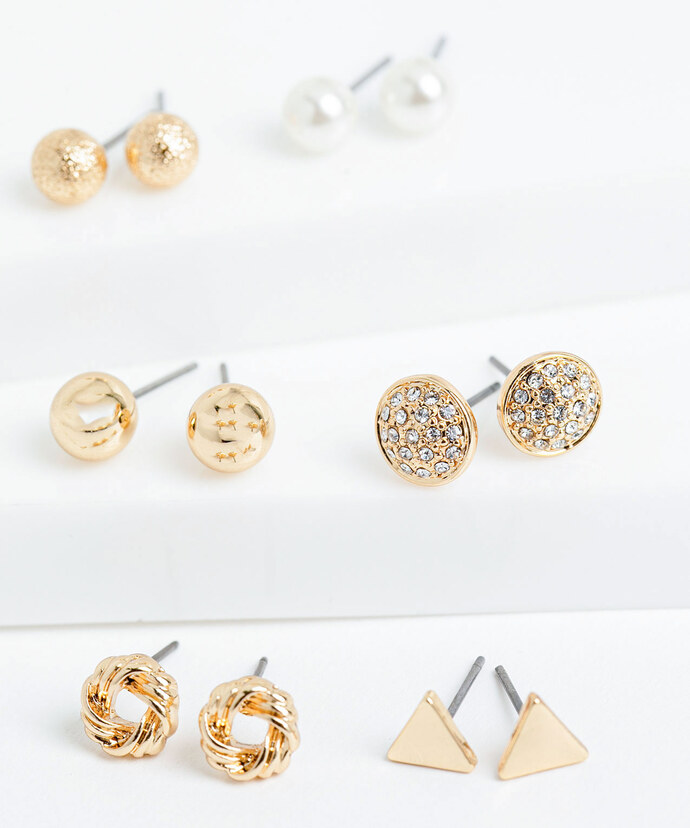 Small Gold Stud Earring 6-Pack