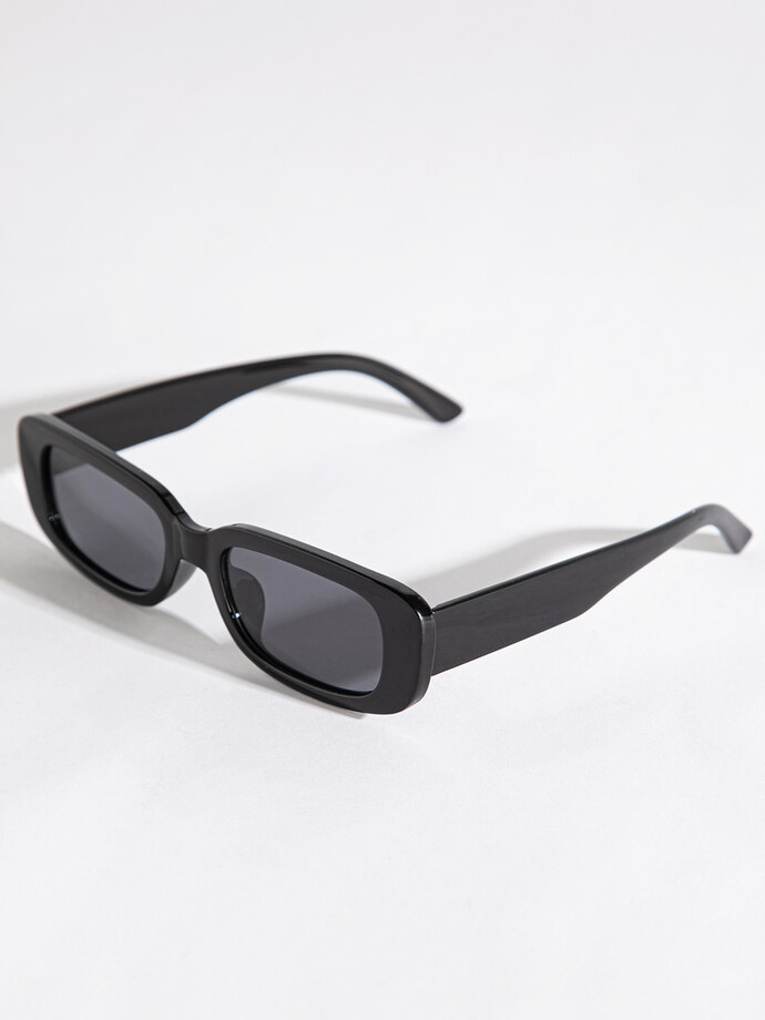 Rectangle Frame Sunglasses with Case Image 2