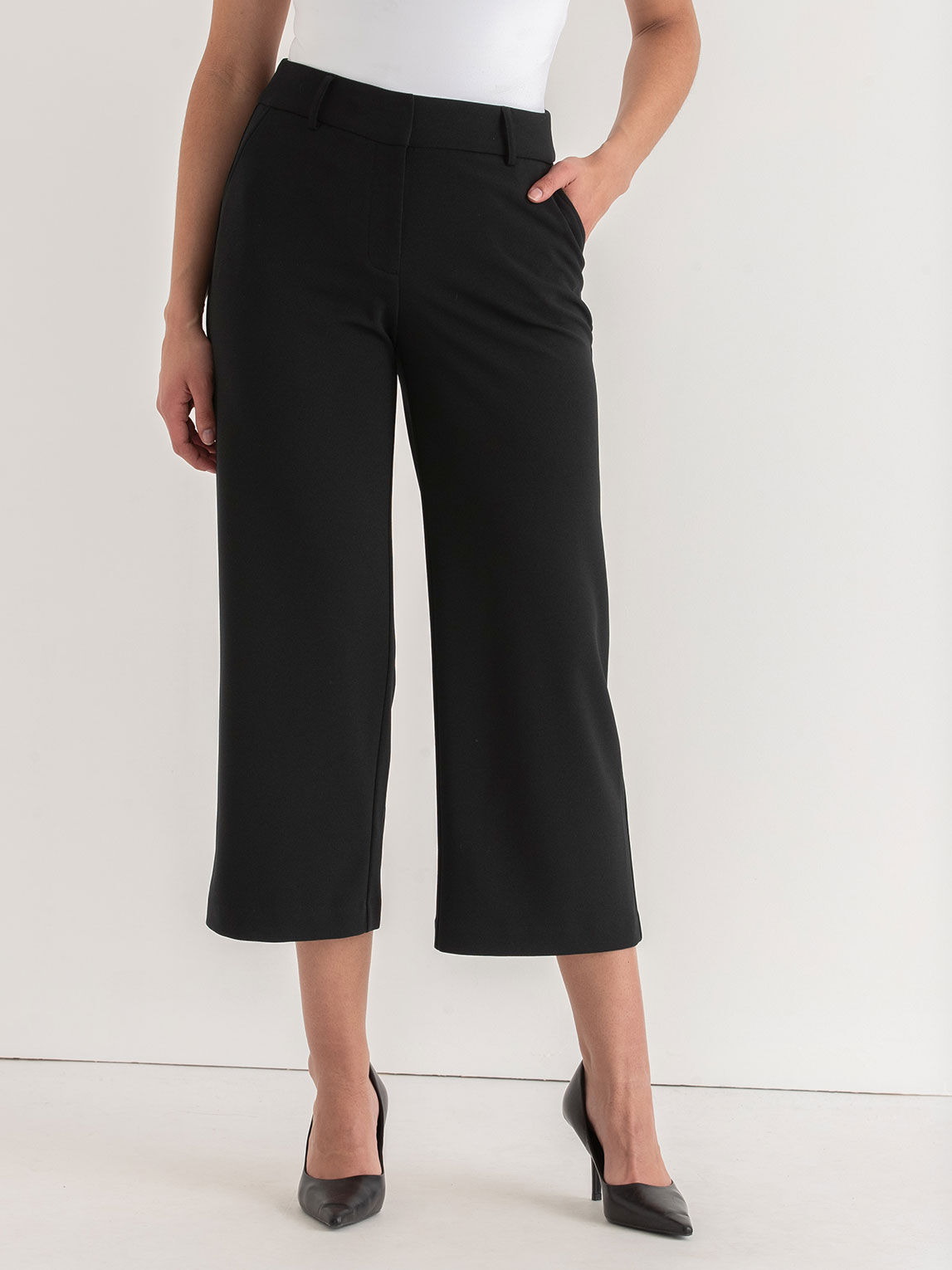 Scuba Crepe Wide Crop Pant Rickis
