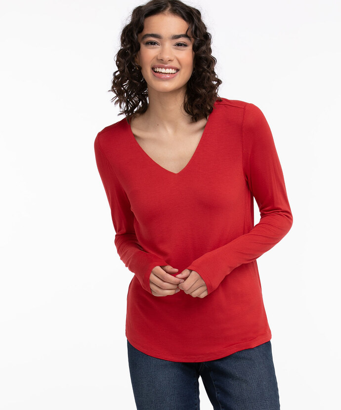 V-Neck Layering Essential Top Image 2