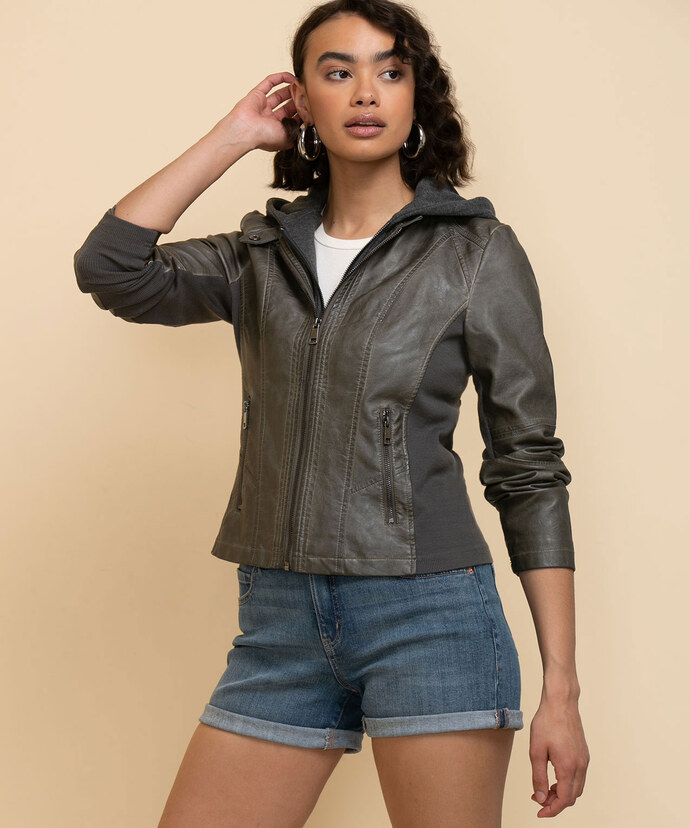 Faux Leather Jacket by Sebby Collection Image 2