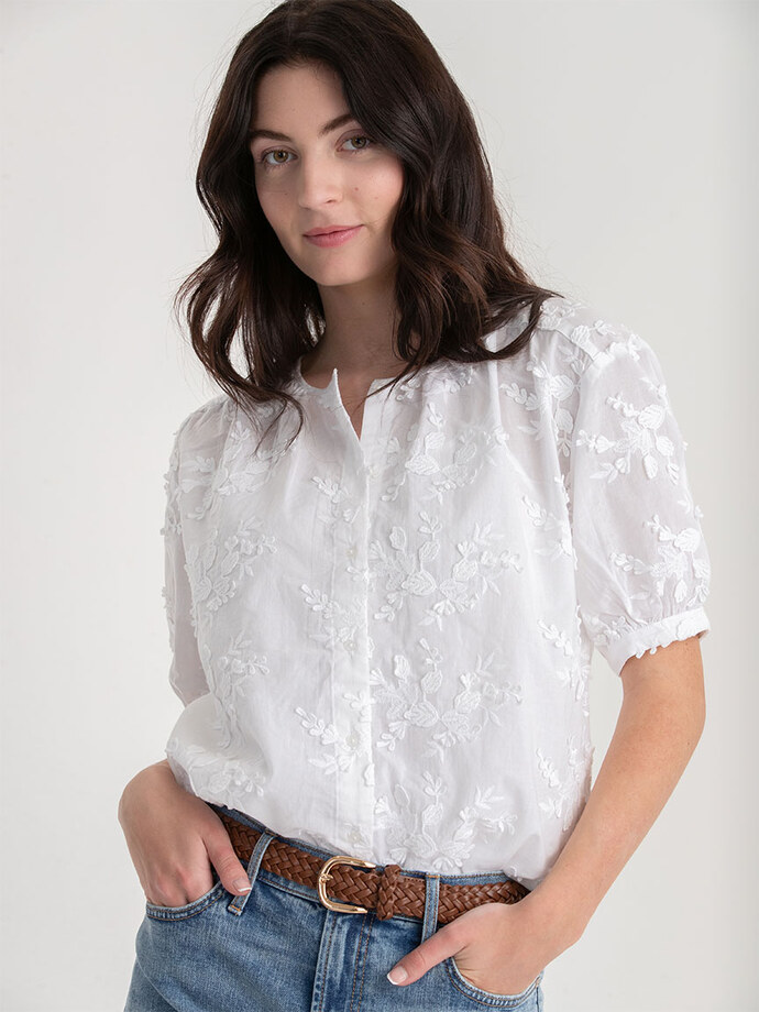 Cotton Voile Puff Sleeve Blouse Image 2