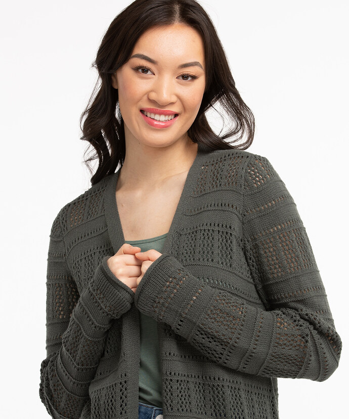 Pointelle Duster Cardigan Image 4