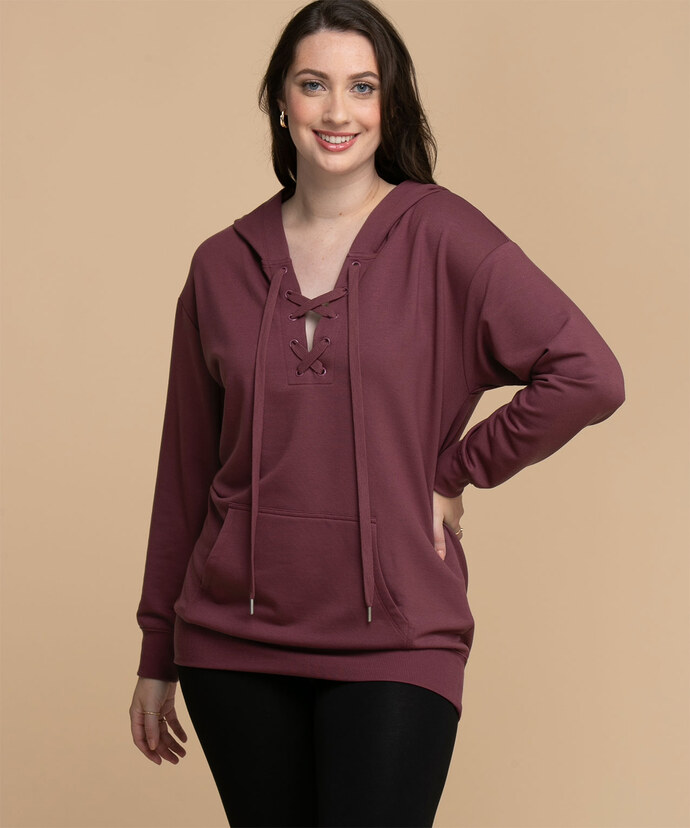 Lace-Up Hoodie Image 1