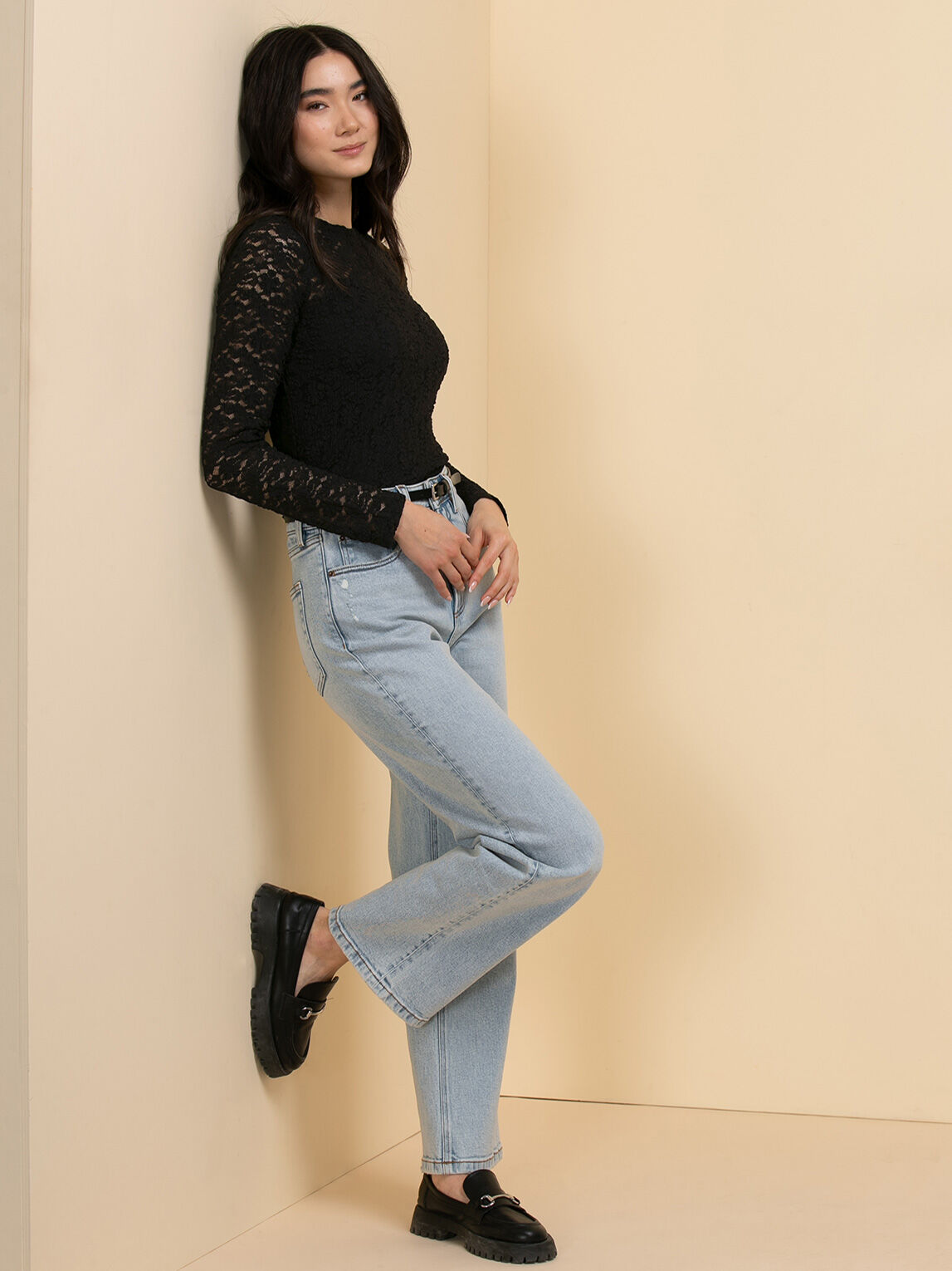 Long sleeve store lace cami
