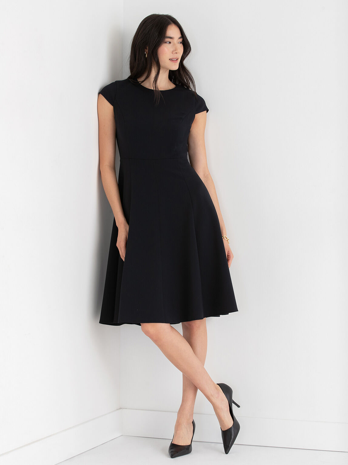 Fit and flare hotsell short sleeve dress