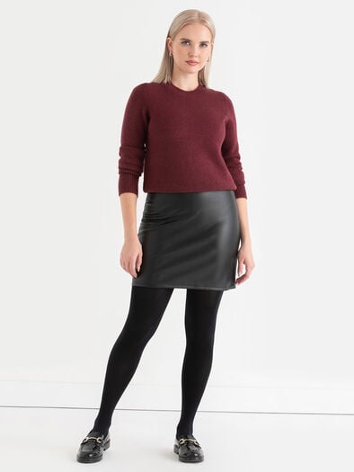 Mini Skirt in Faux Leather, Black Mini Skirt in Faux Leather, Black