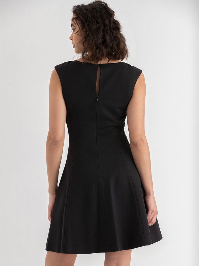 Luxe Ponte Square Neck Fit & Flare Dress Image 4