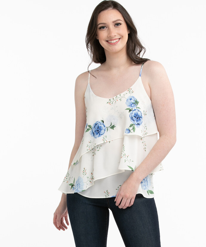 Ruffled Strappy Tank Blouse Image 1