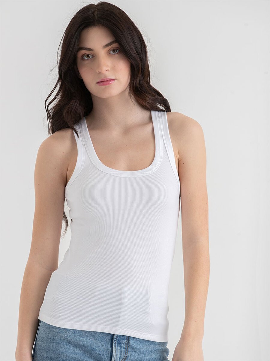 Ribbed Scoop Neck Tank