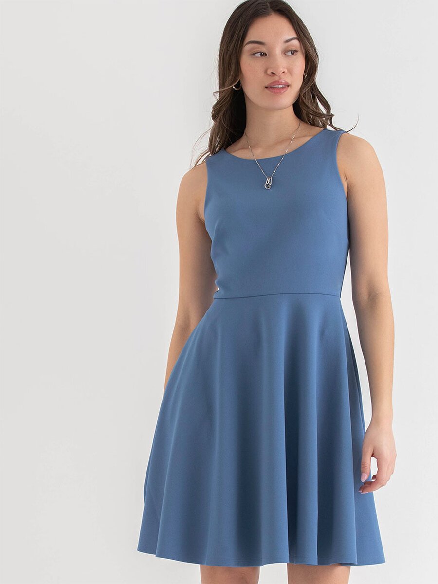 Iconic Crepe Fit 'N Flare Dress with Pockets