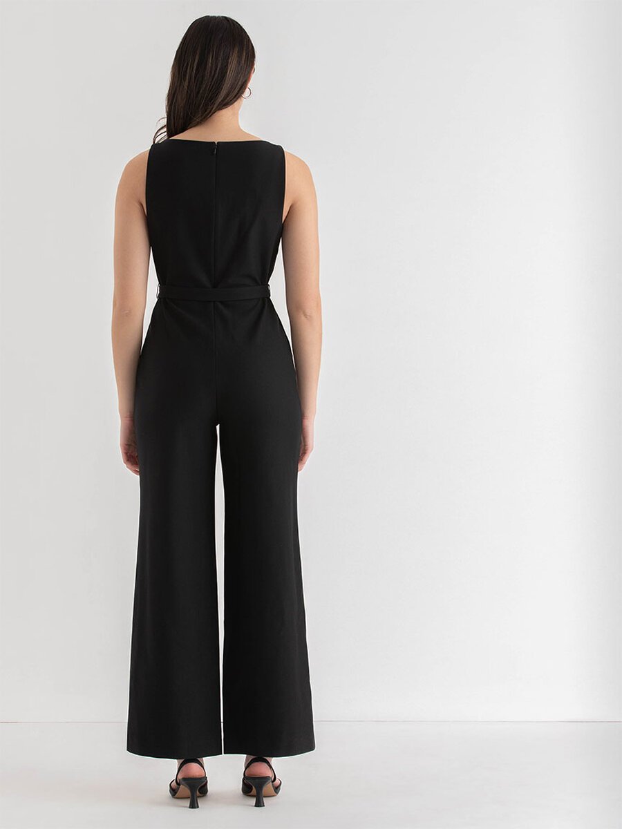 Boatneck Jumpsuit in Luxe Ponte