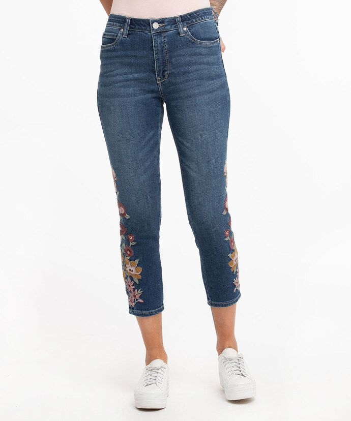 Embroidered Skinny Crop Jean Image 6