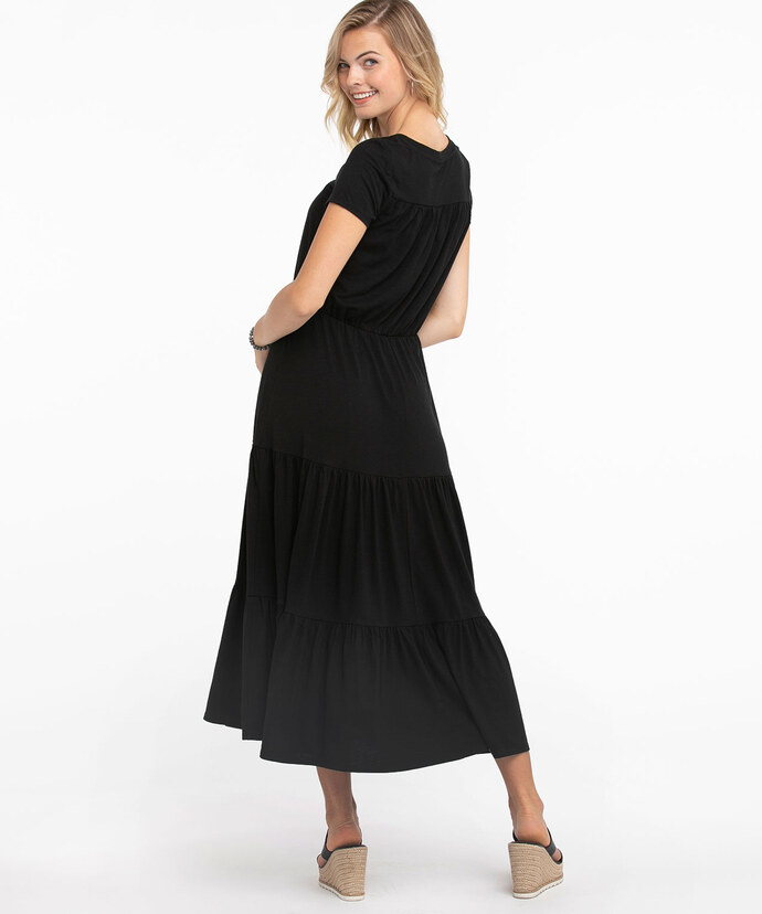 Short Sleeve Tiered Maxi Dress Image 3