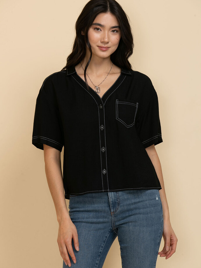 Relaxed Short Sleeve Top Image 1