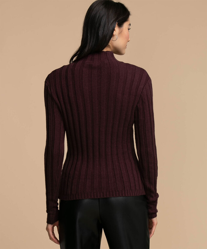 Femme By Design Ribbed Mock Neck Sweater Image 4