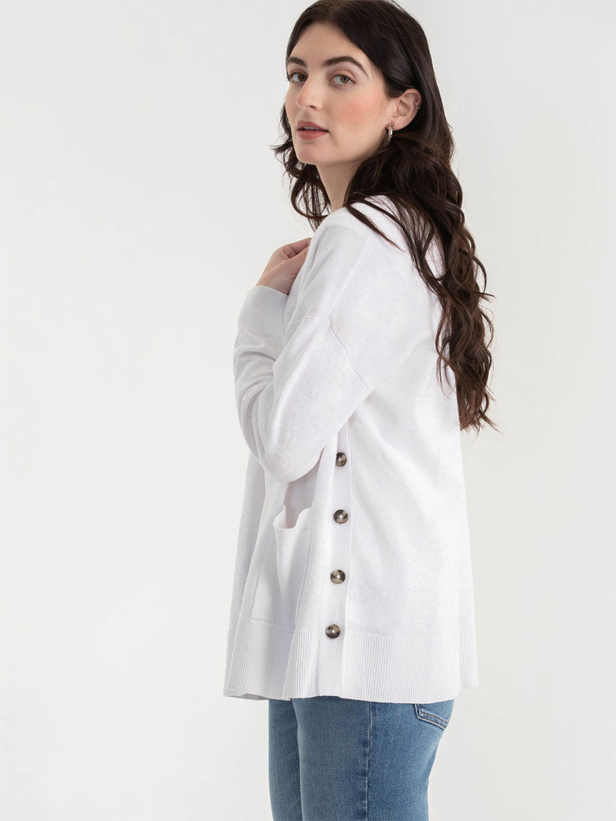 Linen open front cardigan sales