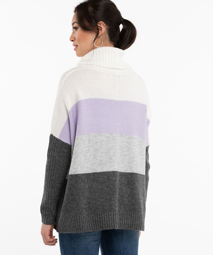 Colourblock Poncho Sweater Image 3