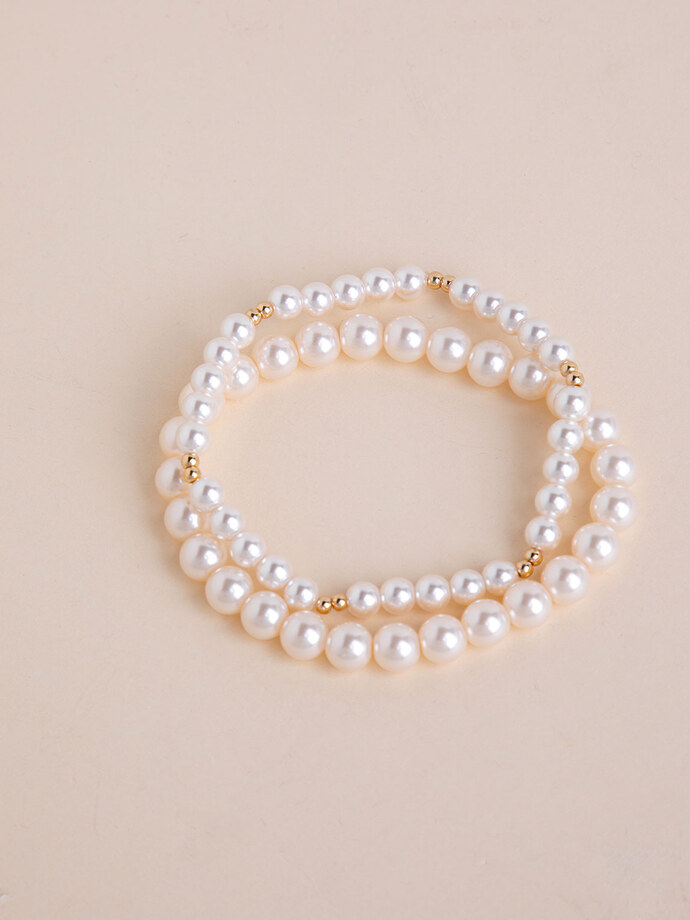 2-Pack Pearl Bracelets Image 1
