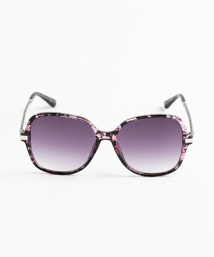 Pink Square Frame Chain Sunglasses Image 1
