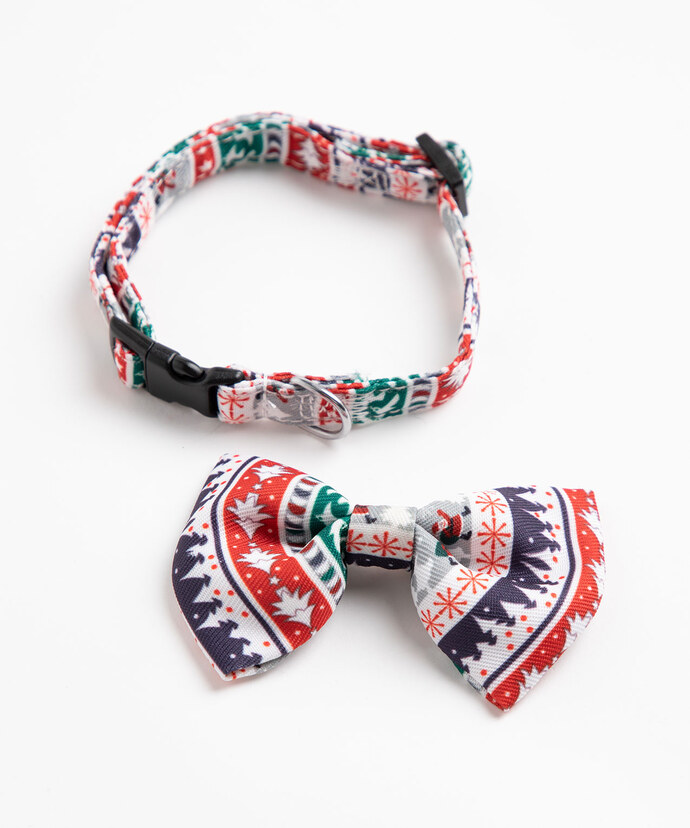 Festive Bow Tie Pet Collar Image 2